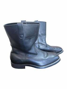 Mason Western Black Leather Roper Boots Size 9.5 EE